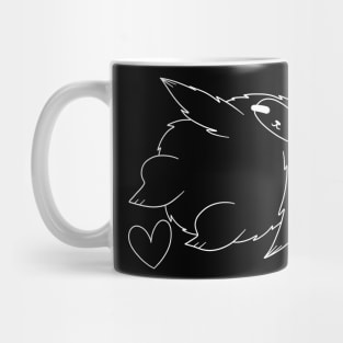 Fat Sloth Falling in Love White Line Mug